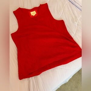 Anthropologie Red Wrap-Style Tank Top